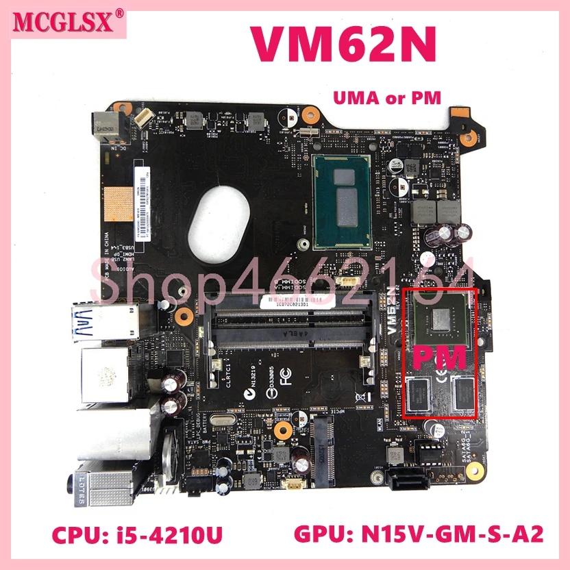 VM62N с процессором: 2957U 4030U i3-4030U i5-4210U UMA или PM материнская плата для ASUS VC62B VC62 VM62 VM62N VM42 материнская плата 100% протестирована ОК
