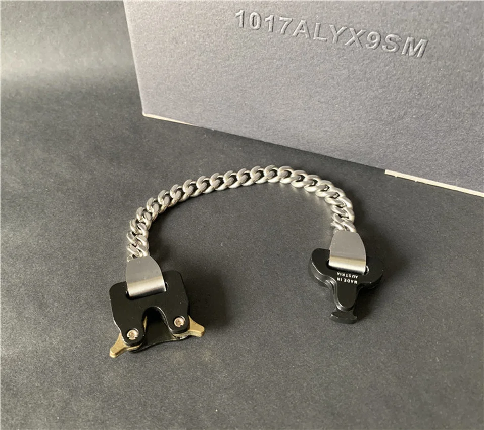 

1017 Titanium Stainless Steel 9SM Hip Hop Metal Buckle ALYX RIVER LINK Bracelet Accessories Men Women
