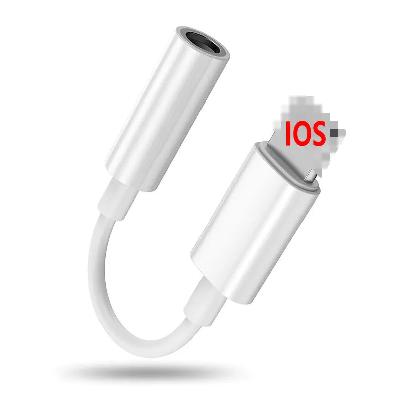 100pcs/lot 3.5 Jack Earphone For Lightning to 3.5mm AUX Headphones Adapter Audio cable For iPhone 13 12 Mini 11 Pro XS Max XR X