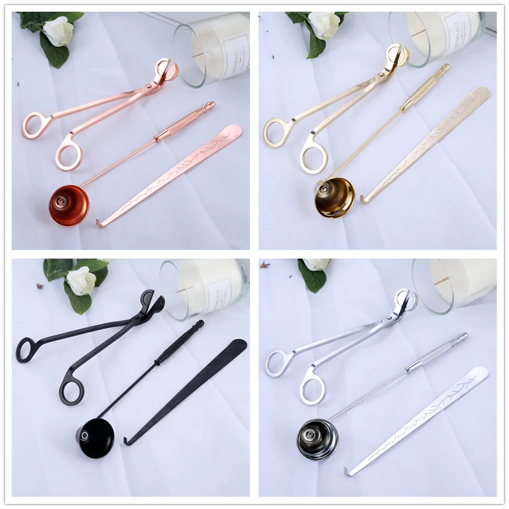 3pcs/1kit Candle Care Tools Set Stainless Steel Wick Scissor