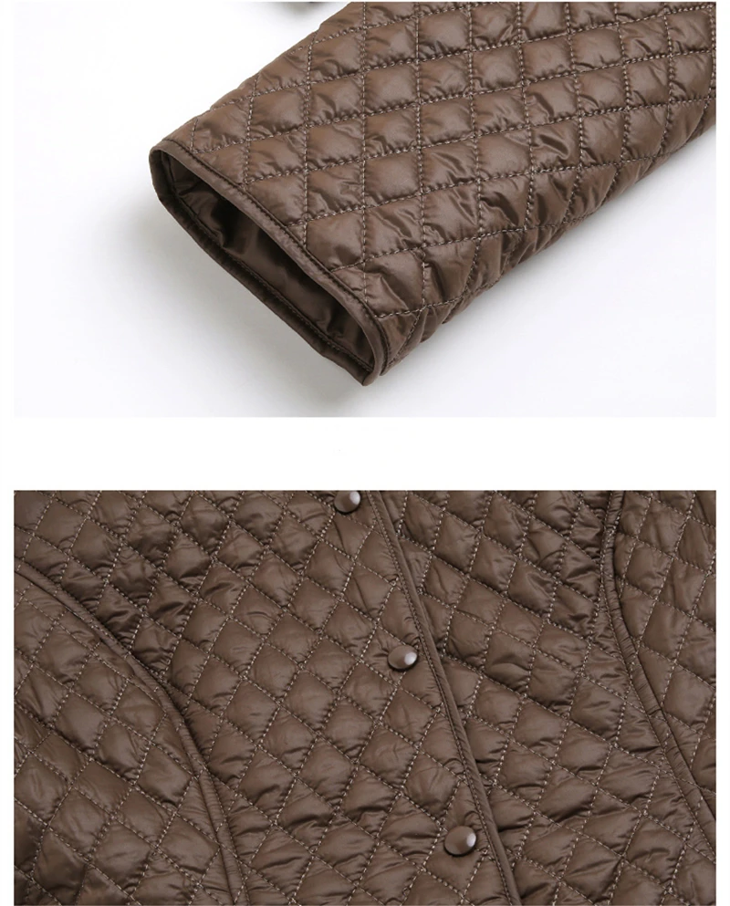 New Autumn Winter Short Down Cotton CoatS Women Casual Plaid Single Breasted Slim Fashion Tops Padded Jacket Female Clothing