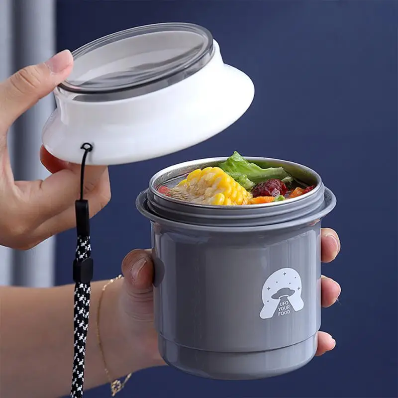 

Outdoor Taza Desayuno Portatil Thermos Containers Thermal Insulated 450ml Warmer Soup Cup For Kids Storage Box Portable Vacuum