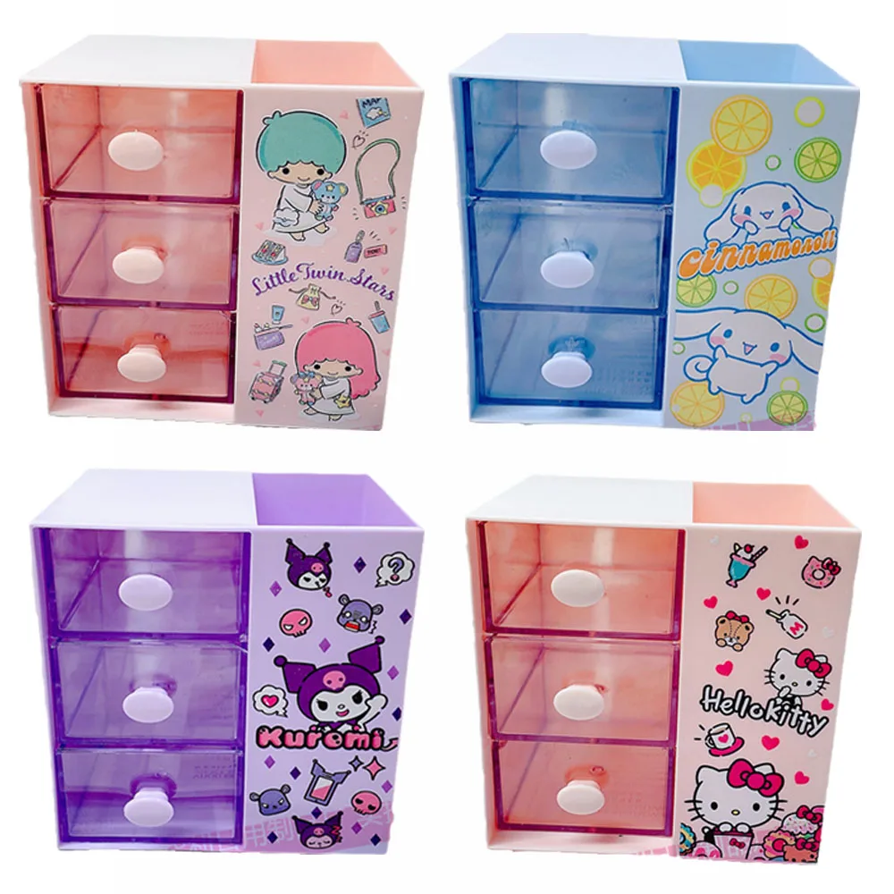 

Sanrios My Melody Cinnamoroll PC XO Kuromi Hellokittys коробка для хранения аниме кавайный держатель для ручек многофункциональный держатель для ювелирных изделий...