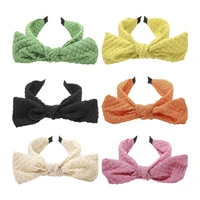 big bow waffle plaid headbands women wide bezel hair bands thick hair hoop girls candy color hairband hair accessories