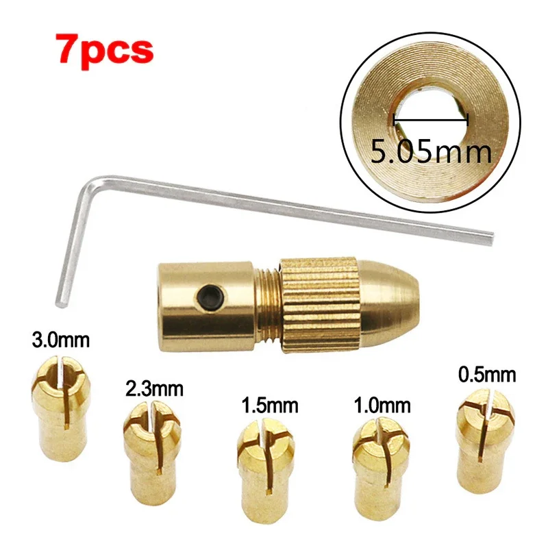 7 шт., патроны для мини-дрели, 0,5-3,0 мм