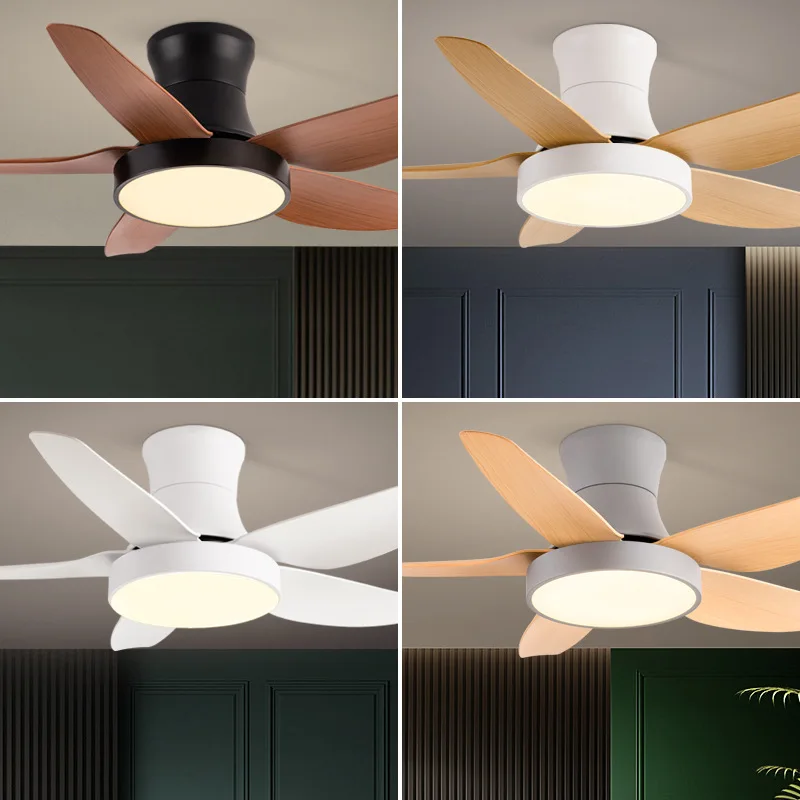 

46 Inch Nordic Bedroom Ceiling Ceiling Fan Lamp Dining Room Living Room Home Frequency Conversion Intelligent Integrated Fan