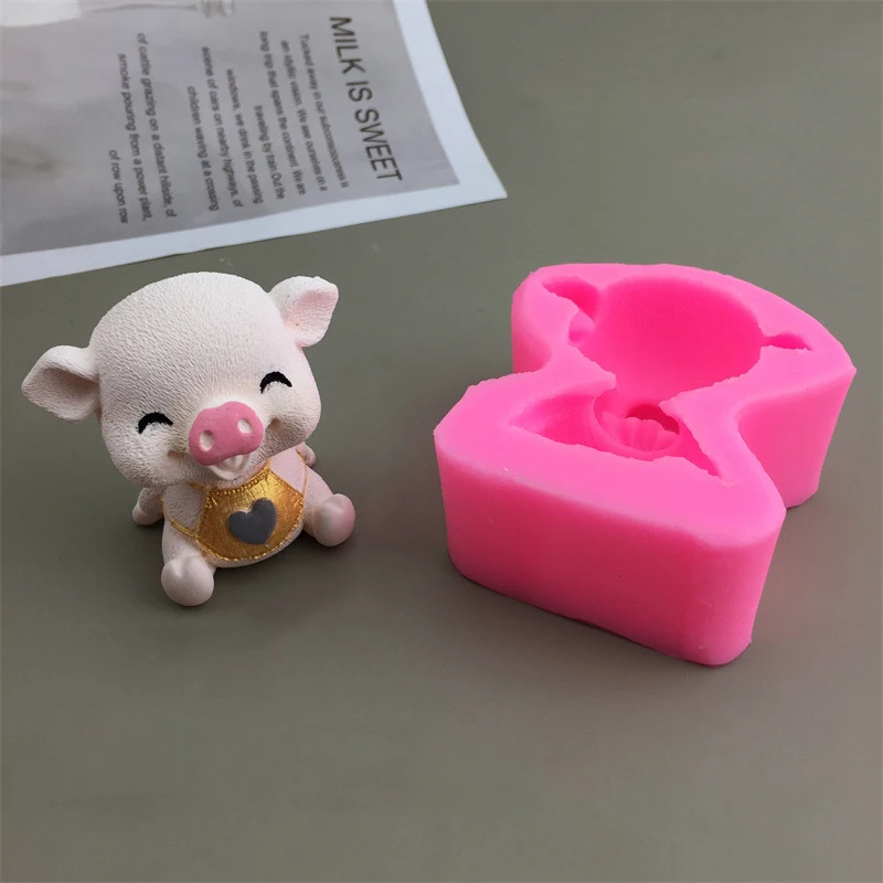 3D милая свинья утка силиконовая форма мусс торт поросенок моделирование ручной