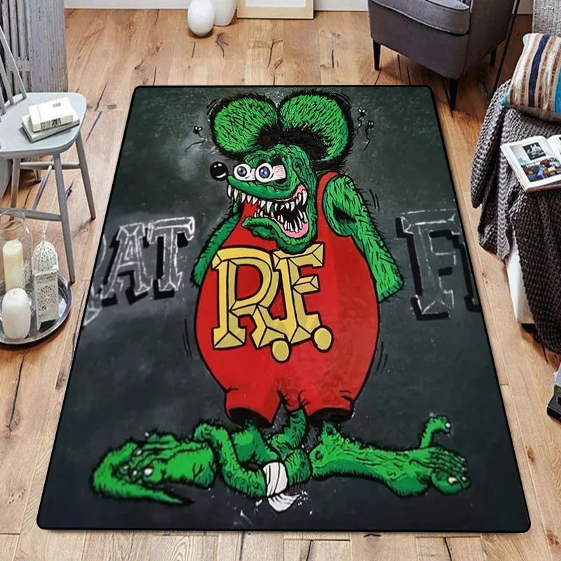 Фото Забавные коврики для комнаты, ковры для ног, R-Rat Fink, входной коврик, кавайный ковер, напольные коврики, коврик для ванной, кухонный ковер для прихожей, домашний декор №4