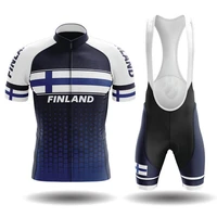powerband finland national short sleeve cycling jersey summer cycling wear ropa ciclismobib shorts