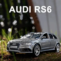 136 scale audi rs6 car model station wagon diecast alloy metal luxury pull back car for children toys gifts collection