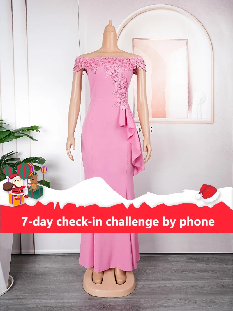 

New African Lace Dress Women 2023 Robe Africaine Femme Bazin Riche Embroidery Wedding Designer Long Dress Sexy Party Dresses