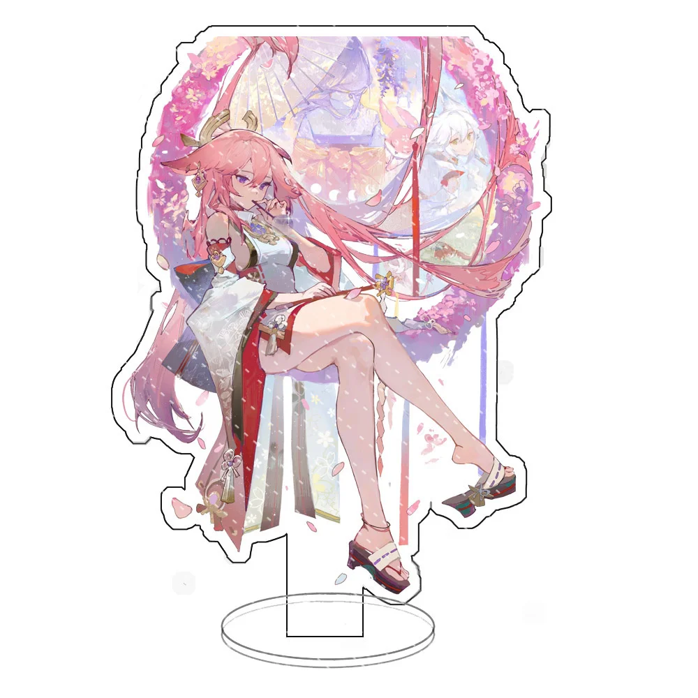 

Anime Genshin Impact Scaramouche Cosplay Acrylic Action Figure Hutao Yae Miko Stand Model Toy Desk Decor Fans Collection Gift