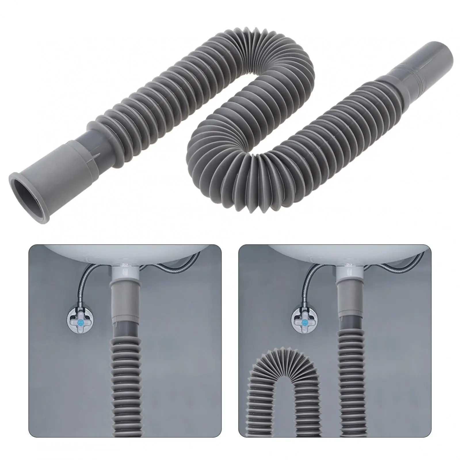 

Пластиковая угловая гибкая сливная труба 1-1/4 дюйма серого цвета