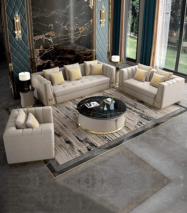

Italienische licht luxus villa stoff sofa klassische technologie stoff sofa wohnzimmer kombination sofa