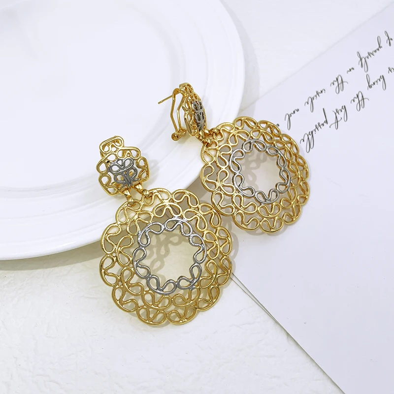 Женские серьги-подвески золотого цвета с покрытием из 18-каратного золота