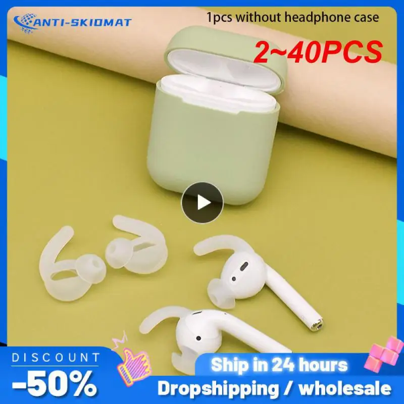 

2~40PCS Pairs Earbuds Soft Silicone Cover for Airpods Protective Sleeve In-ear Anti-slip with Earhook Tips Earphones Cap