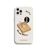 art butter bread painting case for iphone 13 11 12 pro max mini xs max x xr soft tpu full cover for iphone 7 8 plus se2020 funda