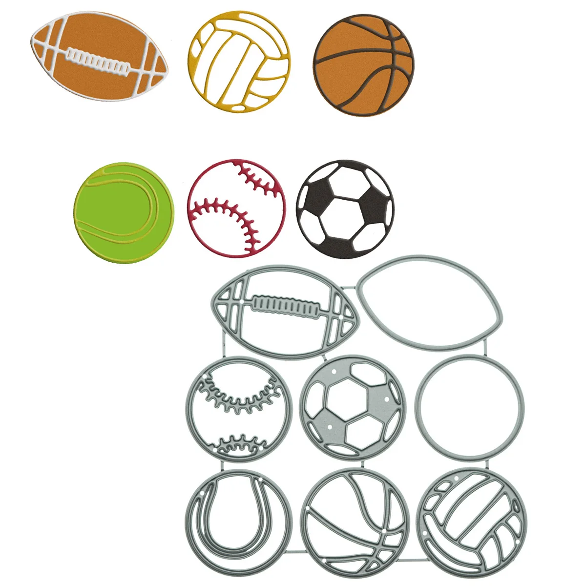 

Die Cuts Set Ball Sport Basketball Pattern Metal Stencil For DIY Postcard Photo Album Decor Punch Cutter Scrapbooking Supply