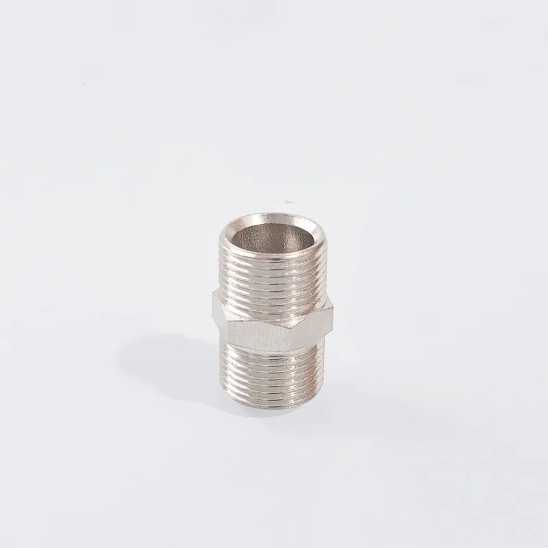 M8 M10 M12 M14 M16 M18 M20 M22 M24 Metric Male to Male Thread Brass Nickel Plated Equal Pipe Fitting Connector Adapter