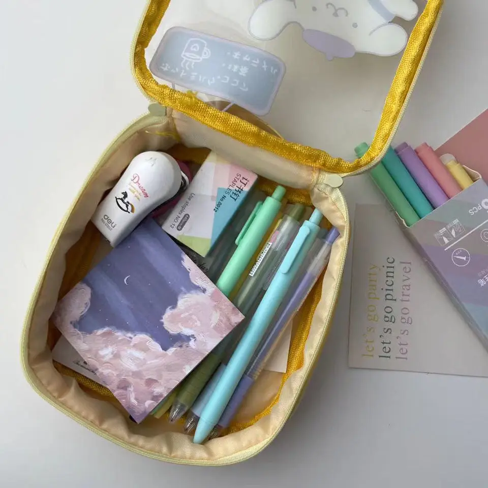 kawaii bag girls school supplies Sanrio Cosmetic Bag Cartoon Large Capacity PVC Personal Hygiene Bag Waterproof Storage Bag