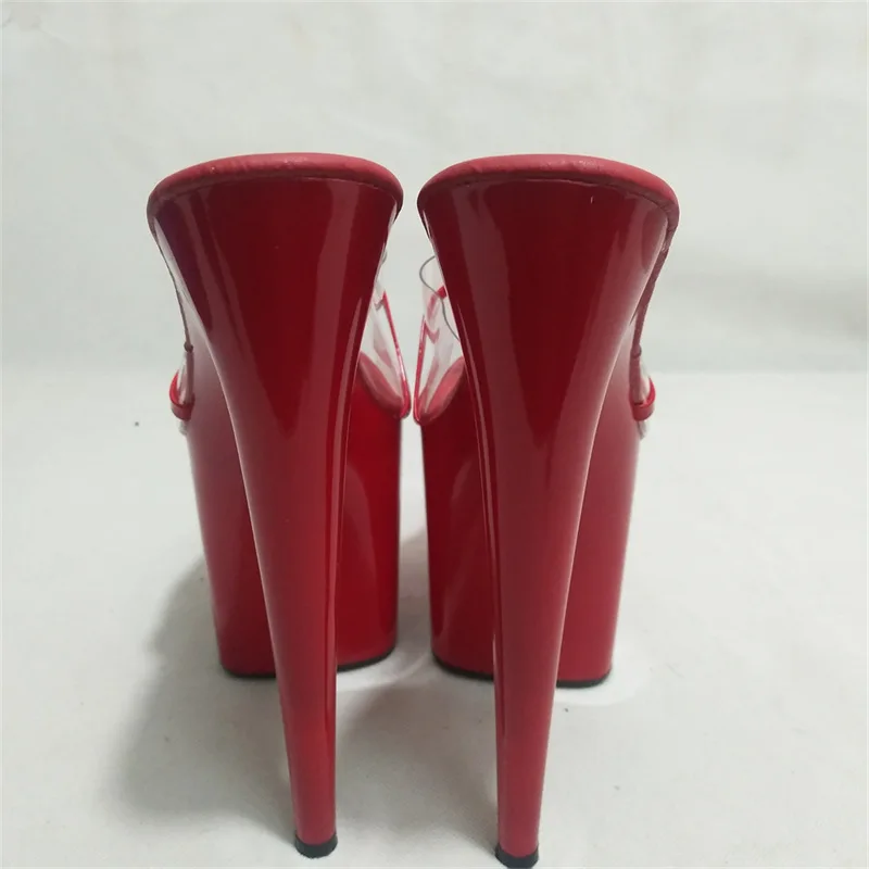 Женские экзотические шлепанцы обувь для танцев на шесте с верхом из ПВХ красная