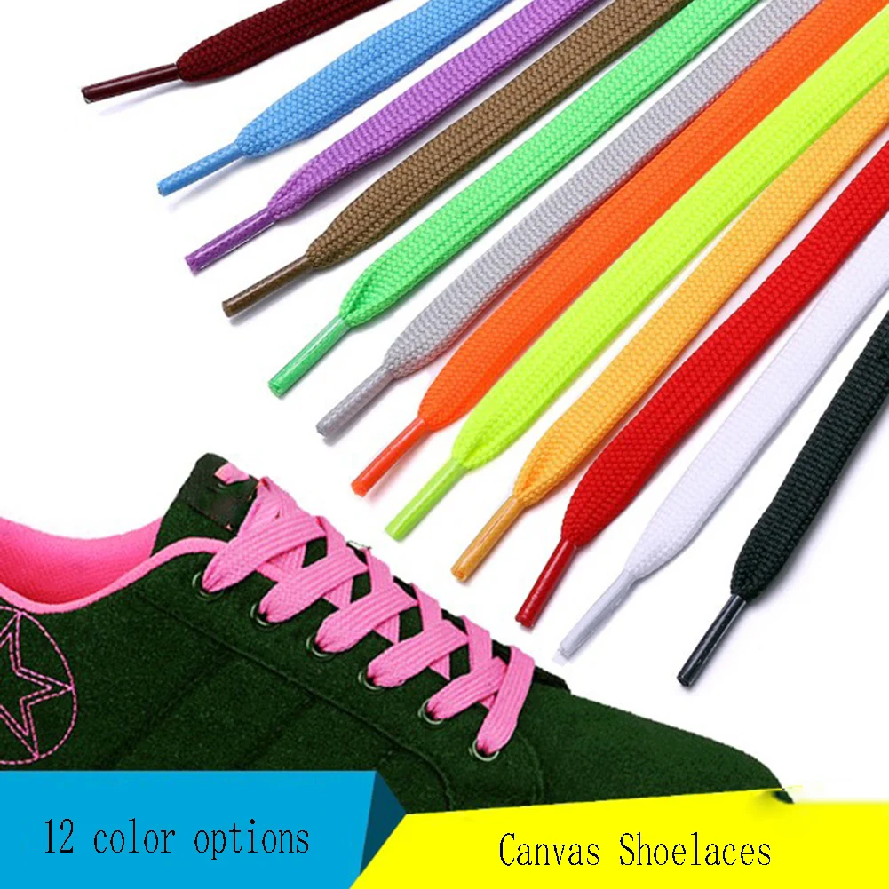 

2 Pairs 100cm Flat Shoelaces For Sneakers 12 Colors Fabric Shoe laces White Black Shoe lace Boot Laces For Shoes Shoestrings