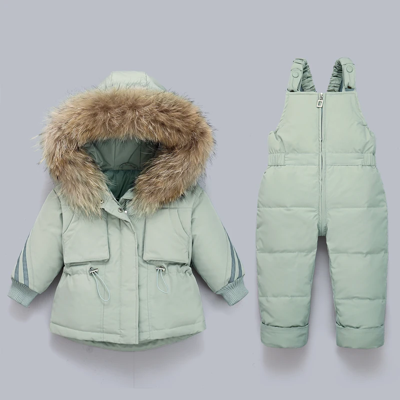 

Winter -30° Kids Clothing Set Windproof Boys Ski Suit Down Jacket Coat Overall Warm Children Outfit Infant Snowsuit Overcoat