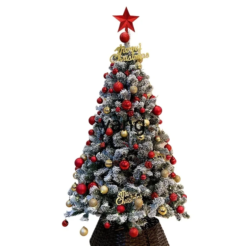 Yjq флокированная рождественская елка с шифрованием огнестойкая снежная