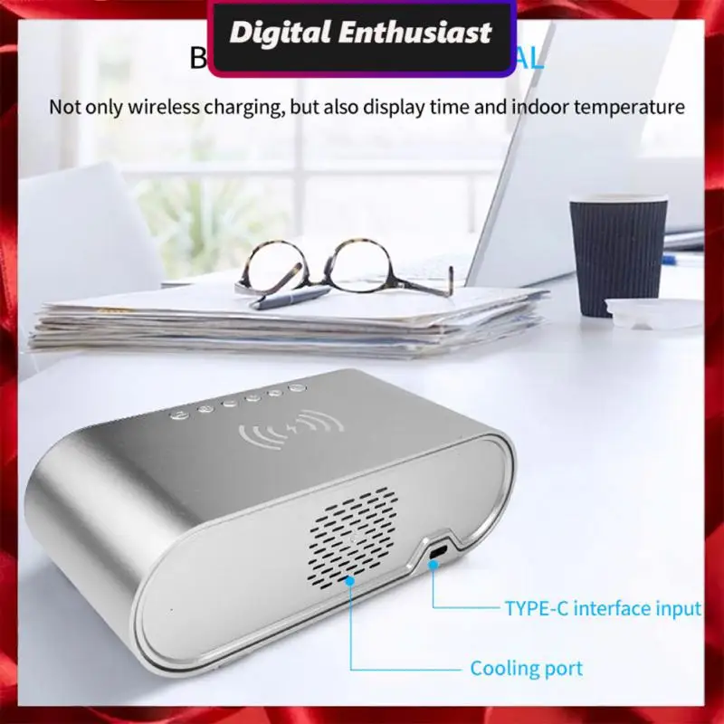 

Led Digital Display Alarm Clock 15w Qi Wireless Charger 15w Fast Charging With Time Memory Wireless Charger Wireless Charger