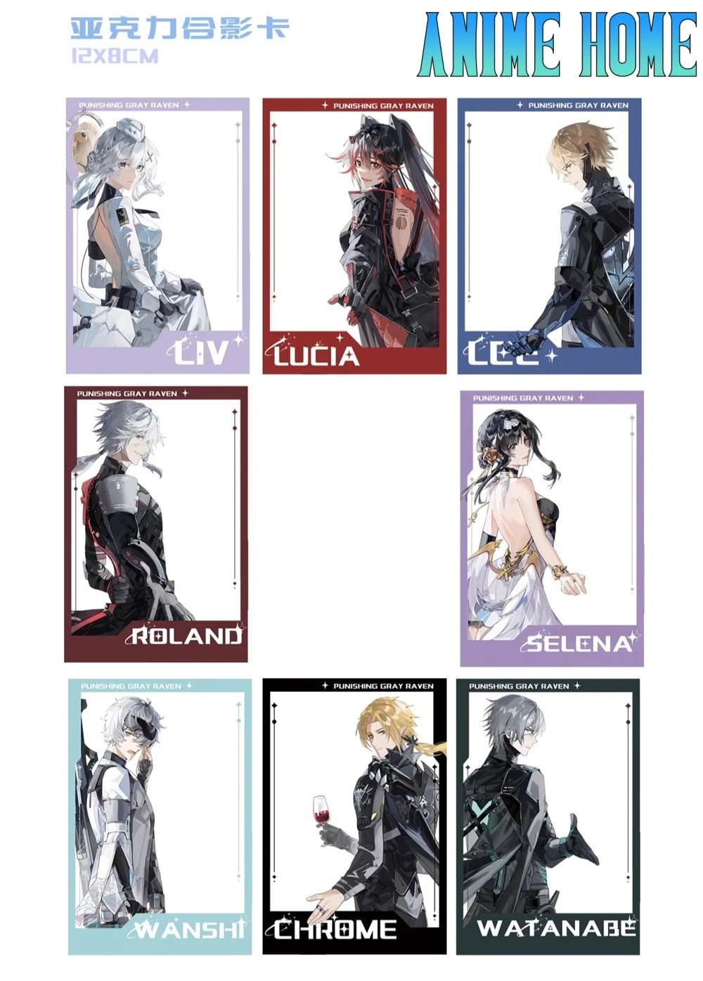 Бутафорские фотокарточки Punishing: Grey Raven акриловые