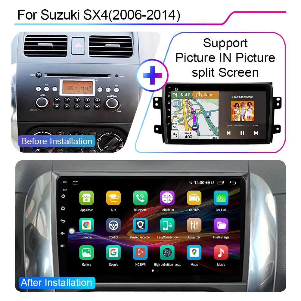 Автомагнитола XIMA XV6pro 4G Android для Suzuki SX4 2006-2013 Fiat Sedici 2005-2014 автомагнитола мультимедиа