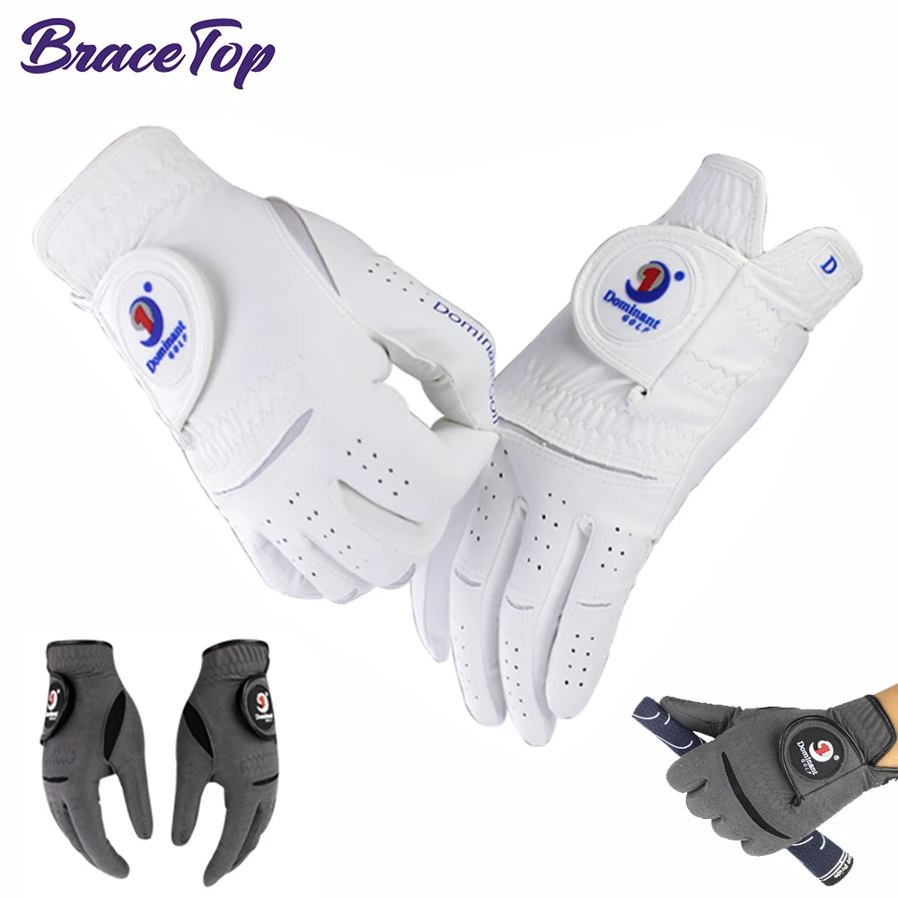 Купи BraceTop 1 Pair Men's Golf Gloves Male Breathable Microfiber Cloth Gloves Anti-skid Golf Training Equipment Gloves Sports Safety за 1,035 рублей в магазине AliExpress