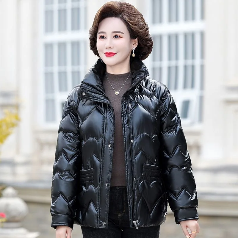 Middle aged and elderly mothers winter padded jacket short 40 and 50 women's western-style