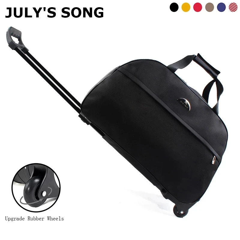 

JULY'S SONG Travel Luggage Bags Wheeled Duffle Trolley bag Rolling Suitcase Women Men Traveler Bag With Wheel Carry-On bag