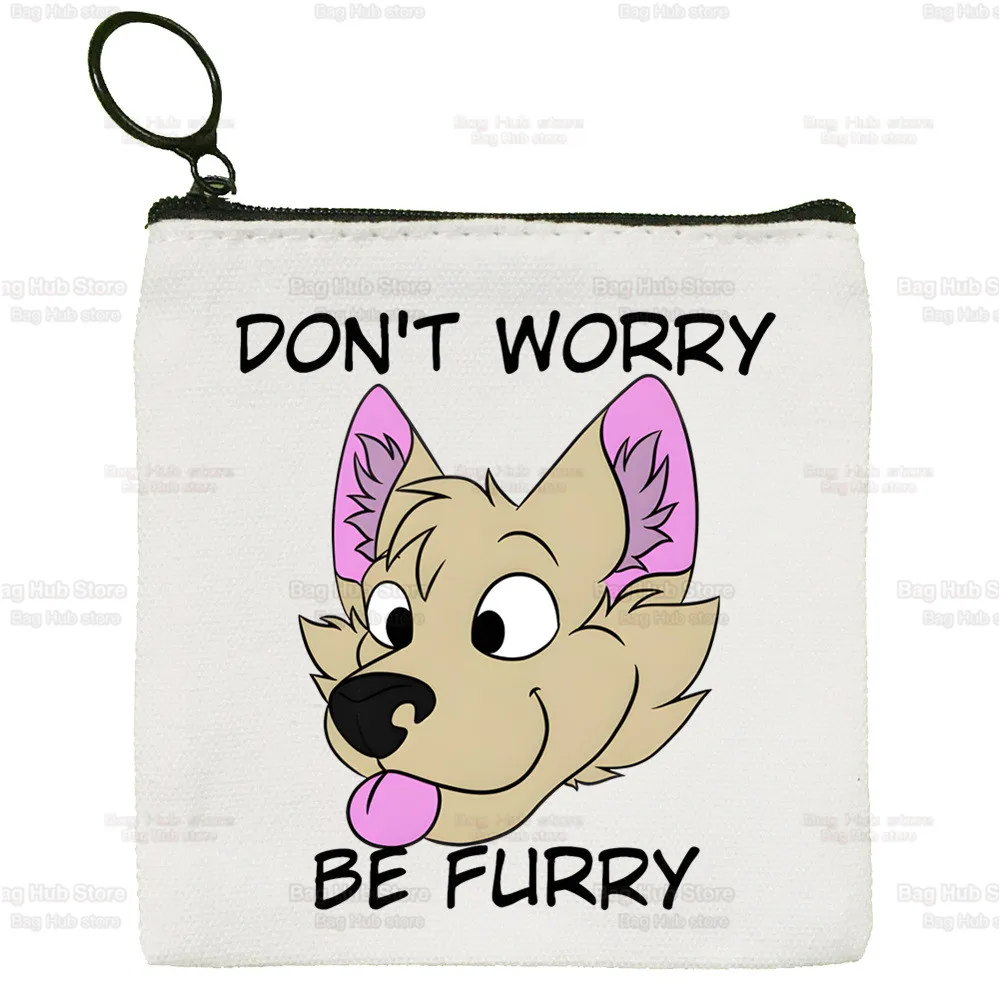 Furry Canvas Coin Purse Custompattern Logo Storage Pouch Canvas Bag New Coin Bag Key Coin Purse