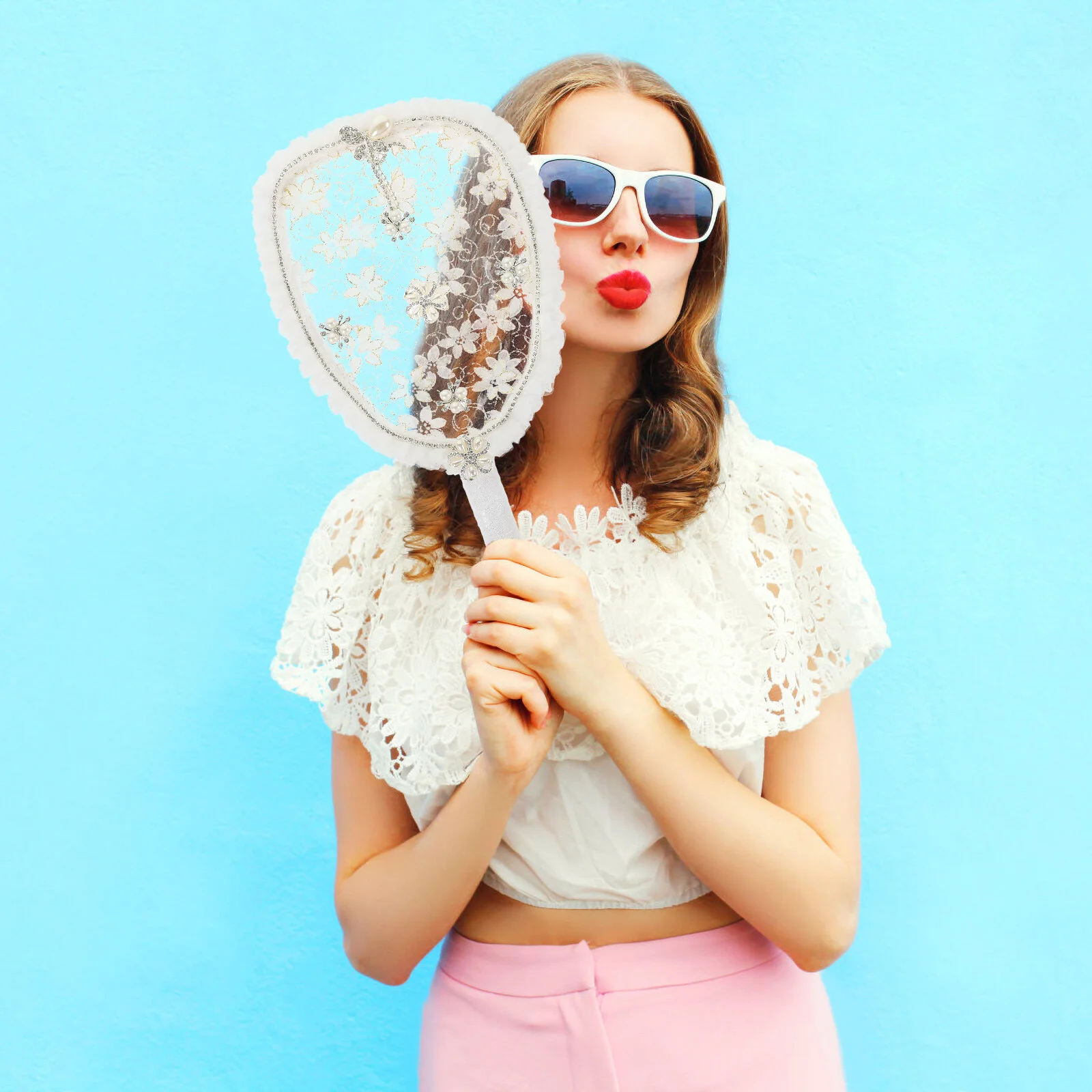 

Держатель веера, реквизит для невесты, искусственное украшение, кружевные аппликации, украшение, цветы для девушек, традиционные веера ручной работы