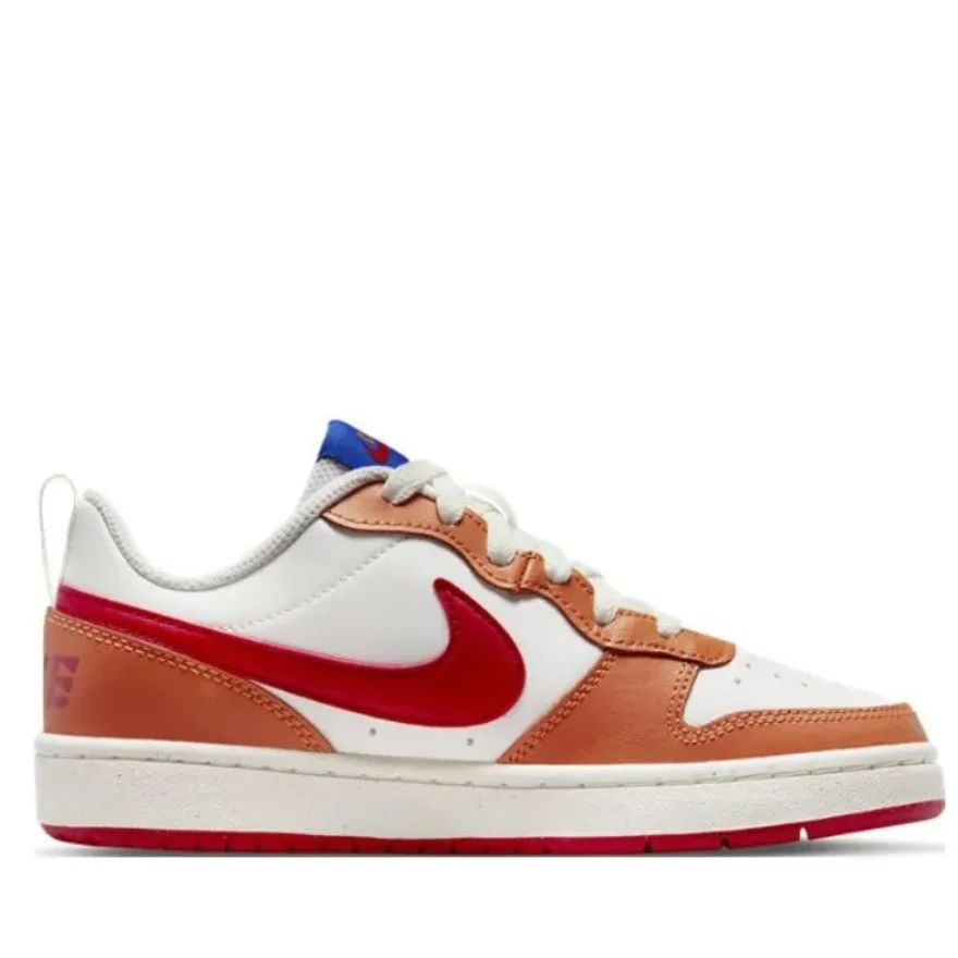 Фото Детские кроссовки Nike Court Borough Low 2, белые, оранжевые №2