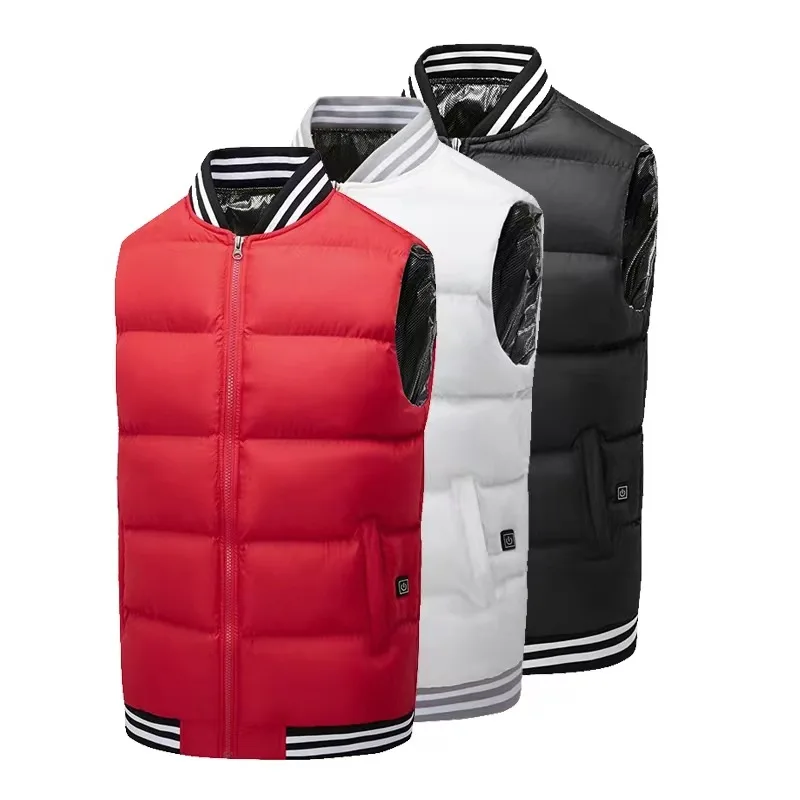 Winter Men's and Women's Intelligent Constant Temperature Vest Charging Heating Rib Vest Down Jacket