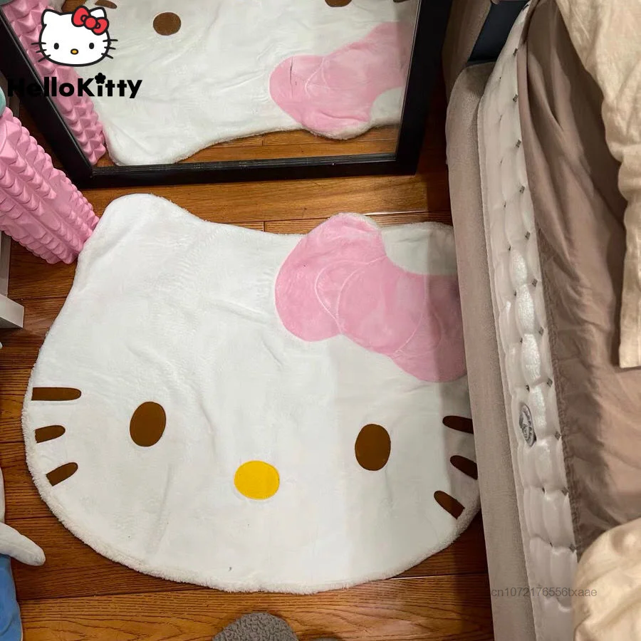 

Sanrio Hello Kitty Floor Mat Cute Blanket Bedroom Plush Carpet Cartoon Soft Kawaii Carpets Aesthetic Rugs Room Decor Footcloth