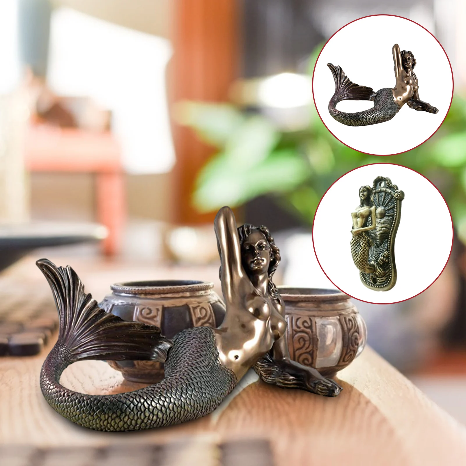 

Key Storage Rack Mermaid Hooks Hanger Metal Decorative Hooks Heavy-Duty Wall Hang Hooks Key Holder For Entrance Hallway Home
