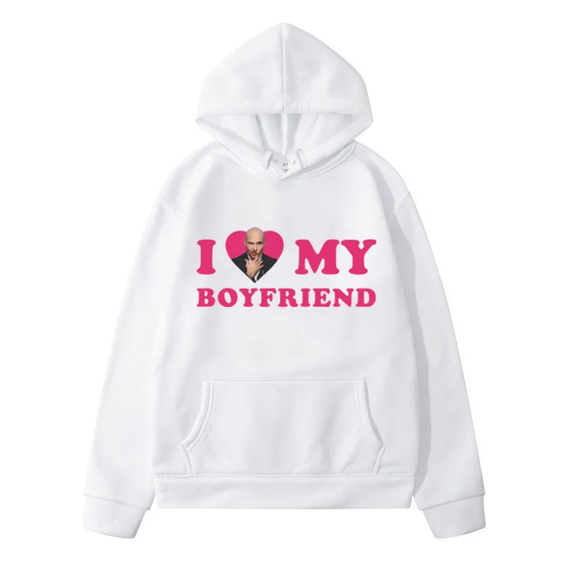 Забавные розовые толстовки с капюшоном I Love My Boyfriend Pitbull Mr Worldwide мужская и женская
