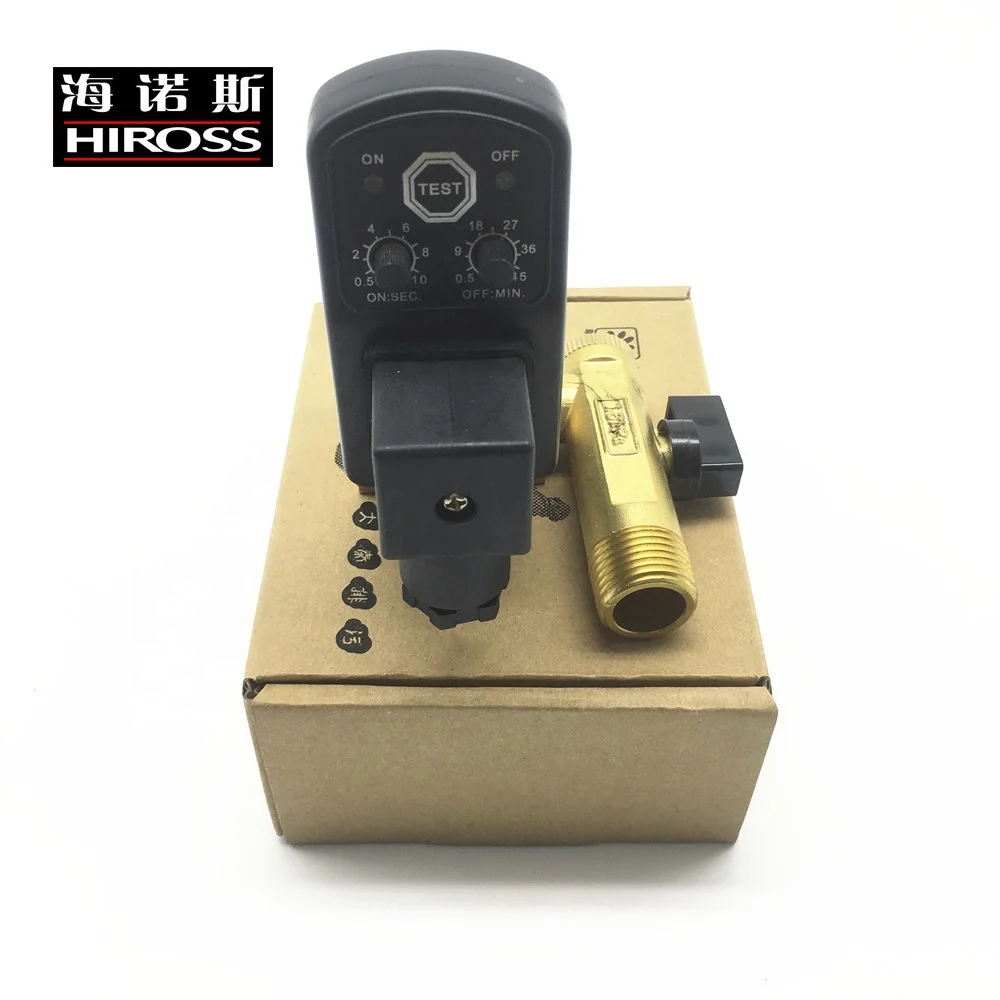 Фото Высоконапорный электромагнитный клапан MIC-HP40 1/2 дюйма, 40 бар, 230 В переменного тока, JORC, для автоматического слива конденсата компрессоров, компактный дренажный клапан №5
