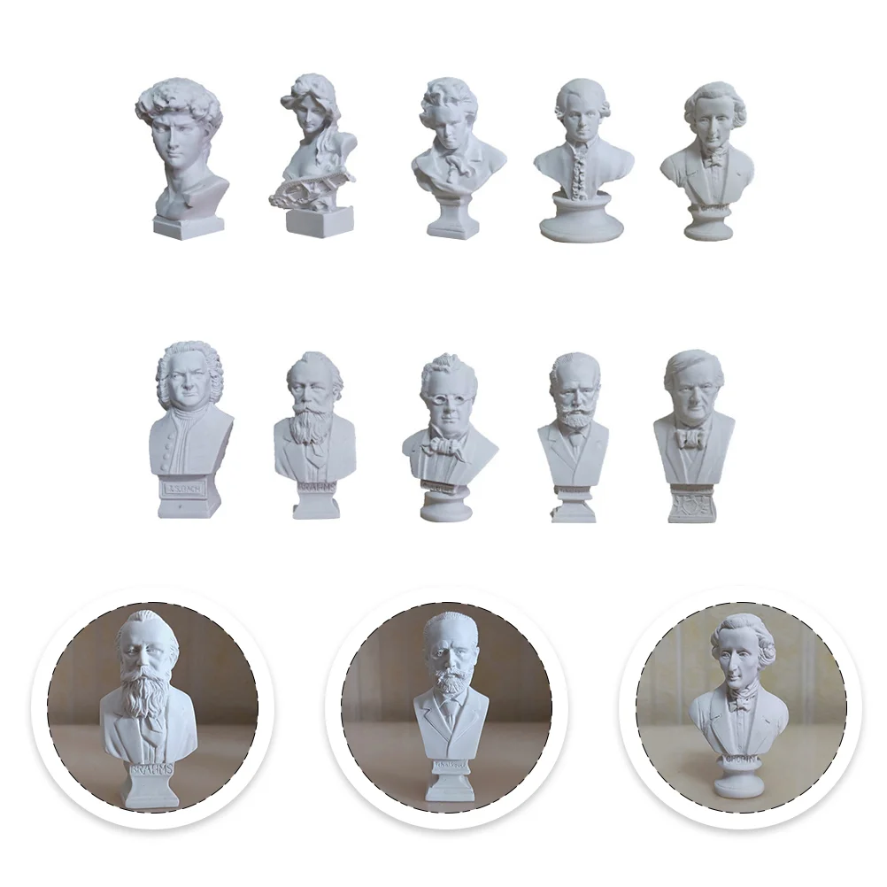 

Greek Figurine Statue Sculpture Plaster Statues Desktop Mini Bust Decor Mythology Goddess Resin David Ornament Head Miniature