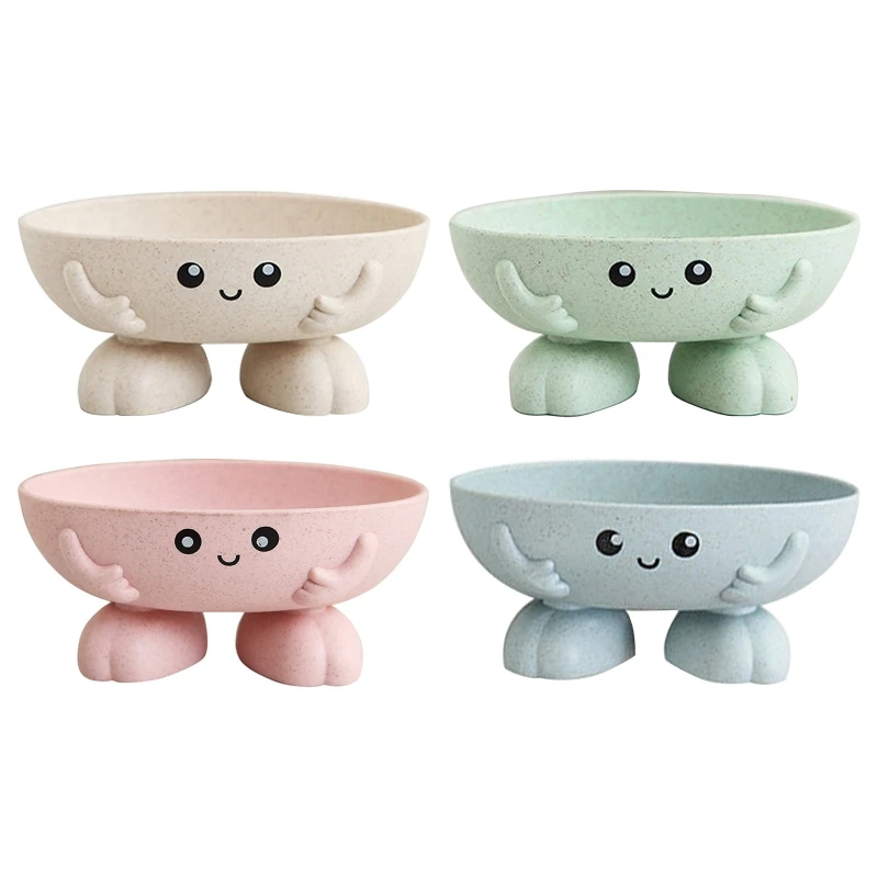 

Wheat Straw Soap Box with 6 Drainage Holes Sponge Draining Holder for Home Kitchen Bathroom Sponges Soaps Dish Rack Supplies