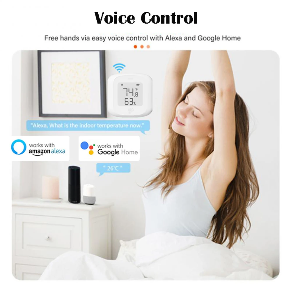 Датчик температуры и влажности Tuya Smart WiFi/Zigbee комнатный гигрометр-термометр с