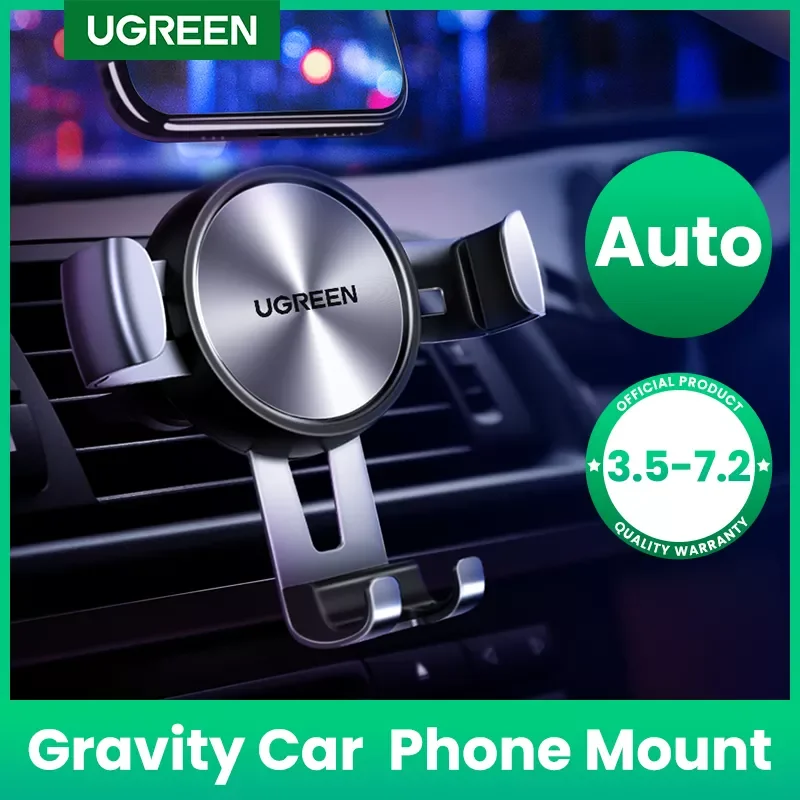 

U- green Car Phone Holder for Mobile Smartphone Support Cell Phone Stand for iPhone 13 12 Pro Auto Vent Mount Gravity Holder Sta