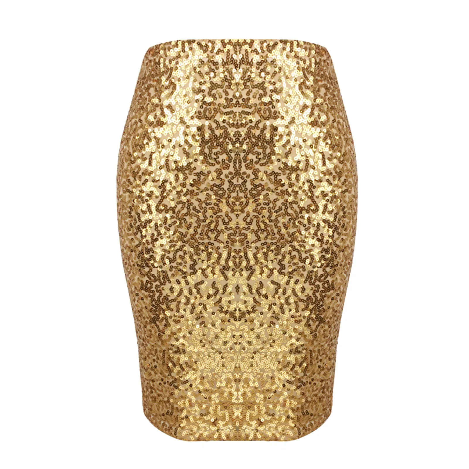 

Women'S Solid Color Sequins Fashion High Waist Slim Hip Casual Half Body Skirt