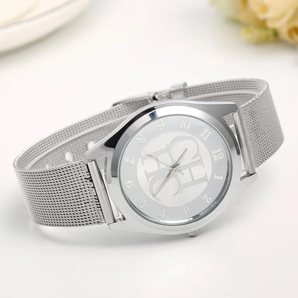 New brand Gold Geneva leisure quartz watch women's metal mesh stainless steel dress watch Relogio women's clock hot seller
