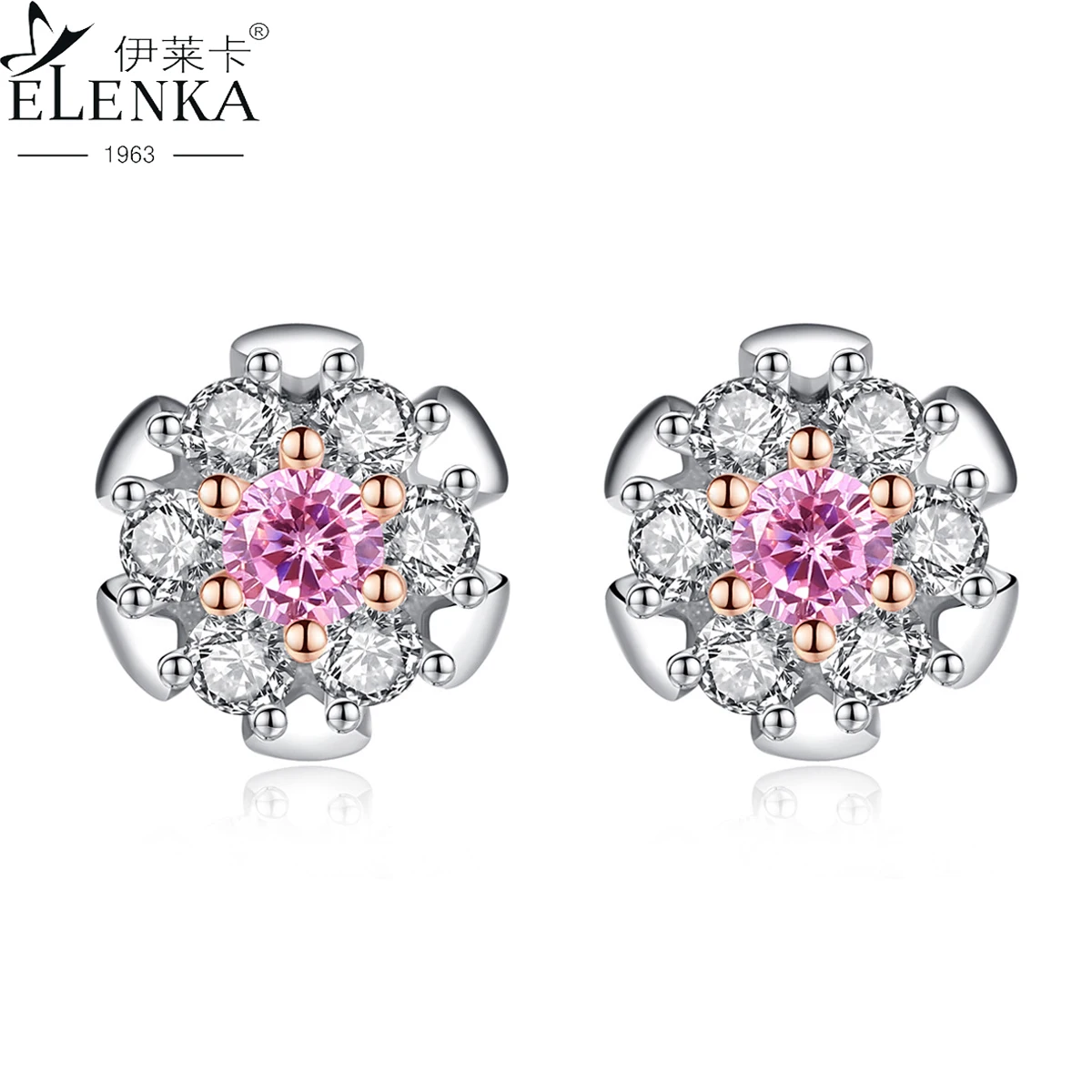 

Luxury Morganite Gemstone Stud Earrings for Women Solid Mini 925 Sterling Silver Pink Zircon Wedding Fine Jewelry Christmas Gift