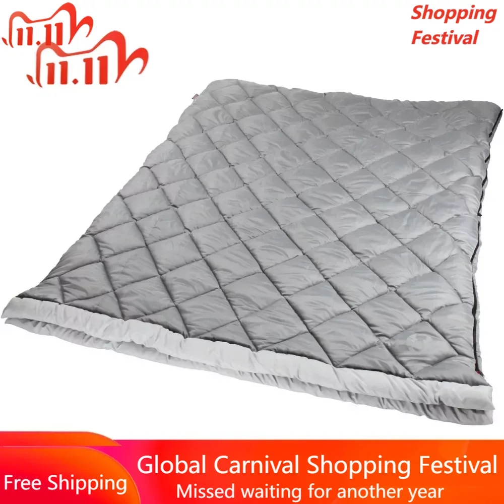 

Двухместный спальный мешок 3 в 1, спальный мешок королевского размера 45 ° F для взрослых, теплый и удобный спальный мешок XL для кемпинга